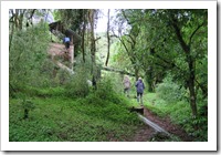The reservoir and the pipework above the turbine