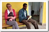 Chris and Haile waiting at the Clinic