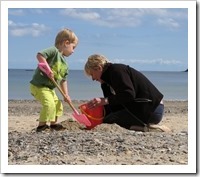 On the beach with Elijah