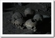 A few of the 5,000 skulls behind the church