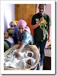 Enatnesh, dad and babies