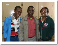 Fekadu with nurses Tigist (L) and Aster (R)