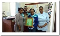 The clinic team. Left toright: Mahelet, Tigist, Aster and Atsede