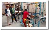 Ruth and Chris watch some weaving at Sabahar