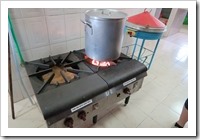 Gas hob with the surprising notice