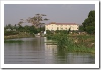 Haile's resort, from our boat on the lake