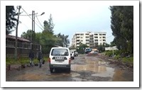 Potholes full of rain water