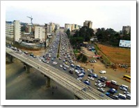 Bole Road towards the airport from Meskel Square